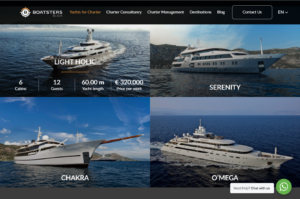 Boatsters only rents out yachts starting at half a million